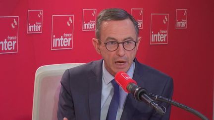 Bruno Retailleau, président du groupe LR au Sénat, le 25 janvier 2024 sur France Inter. (FRANCE INTER / RADIO FRANCE)