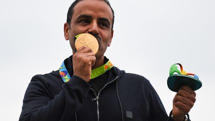 Fehaid Aldeehani, athlète olympique indépendant, emporte la médaille d'or (PASCAL GUYOT / AFP)