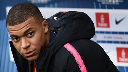 Kylian Mbappé lors d'une rencontre de Ligue 1 entre le PSG et les Girondins de Bordeaux, le 9 février 2019 au Parc des Princes. (FRANCK FIFE / AFP)