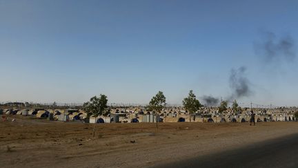 Arrivée au camp de réfugiés de Debaga, à 80 km au sud-est de Mossoul. (LAURENT MACCHIETTI / RADIO FRANCE)