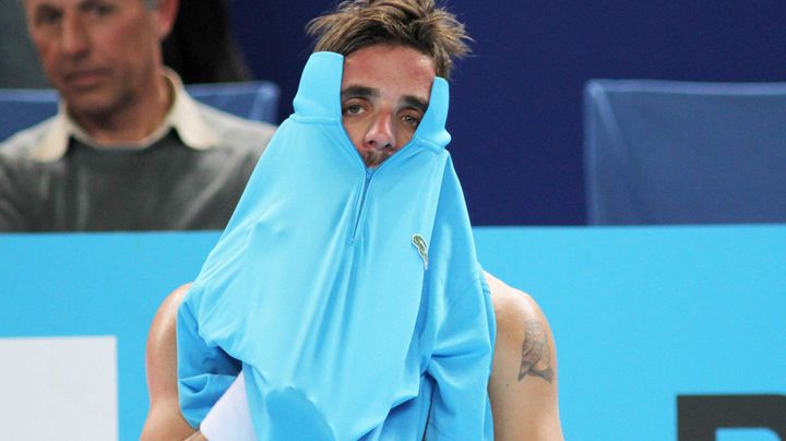 Arnaud Cl&eacute;ment lors d'un match &agrave; l'Open 13 de Marseille, le 16 f&eacute;vrier 2011.&nbsp; (VILLALONGA KARINE/SIPA)