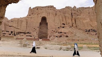 Sur le site des statues bouddhistes détruites par les talibans en août 2001 (AFP - SHAH Marai)