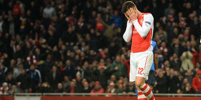 La détresse du joueur d'Arsenal, Olivier Giroud