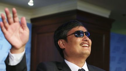 Chen Guangcheng prend la parole lors d'un débat à l'American Enterprise Institute for Public Policy Research (PICHI CHUANG / REUTERS)