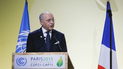 Le ministre des Affaires étrangères français et président de la COP21, Laurent Fabius, le 30 novembre 2015. (ZHOU LEI / NURPHOTO)