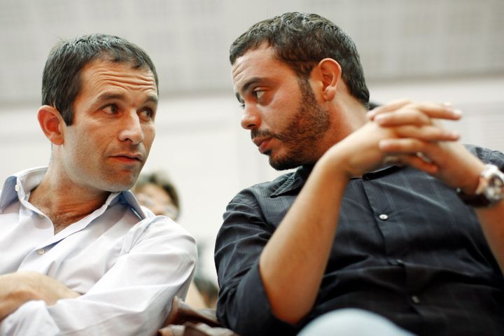 Benoît Hamon et Razzy Hammadi, le 31 août 2008 à l'université d'été du Parti socialiste, à La Rochelle (Charente-Maritime). (DENIS ALLARD / REA)