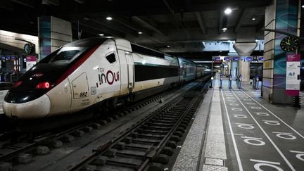 De fortes perturbations sont à prévoir de vendredi 16 à dimanche 18 février, avec un train sur deux en circulation sur les lignes de TGV et Intercités, selon la SNCF (STEPHANE DE SAKUTIN / AFP)