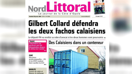 Extrait de la "une" du 29 janvier 2016 du quotidien "Nord Littoral". (NORD LITTORAL)