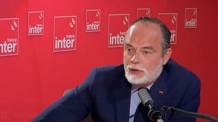 Edouard Philippe, maire du Havre, ancien Premier ministre, et chef du parti Horizons,&nbsp;sur France Inter le 13 avril 2022. (FRANCEINTER / RADIO FRANCE)