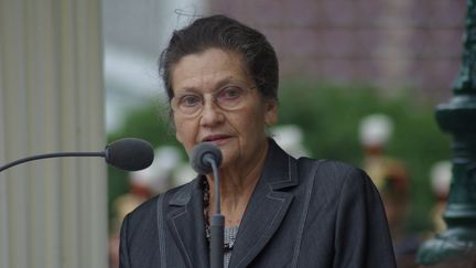 Simone Veil lors de la&nbsp;Journée nationale à la mémoire des victimes des crimes racistes et antisémites de l'Etat français et d'hommage aux Justes de France, à Paris le 20 juillet 2008 (NATHANAEL CHARBONNIER / FRANCEINFO / RADIO FRANCE)