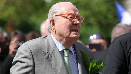 Le fondateur du Front national Jean-Marie Le Pen, le 1er mai 2018 à Paris. (MICHEL STOUPAK / NURPHOTO / AFP)