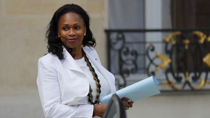 Laura Flessel, le 31 mai 2017, sur le perron de l'Elysée. (PATRICK KOVARIK / AFP)