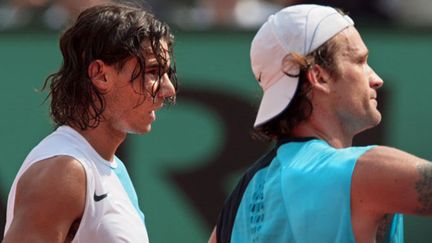 Rafael Nadal et Carlos Moya à Roland Garros (2008)