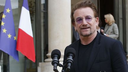 Bono à l'Elysée, où il a été reçu par Emmanuel Macron (24 juillet 2017)
 (Michel Euler / AP / SIPA)