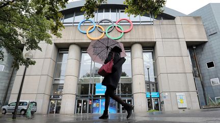 Une "swimming pool party" sera organisée à la piscine&nbsp;Georges-Vallerey, futur site des JO 2024. (LUDOVIC MARIN / AFP)