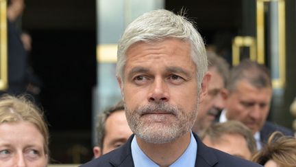 Laurent Wauquiez, LR president of the Auvergne Rhône Alpes region, is welcomed to the newly elected National Assembly in Paris, July 10, 2024. (BERTRAND GUAY / AFP)