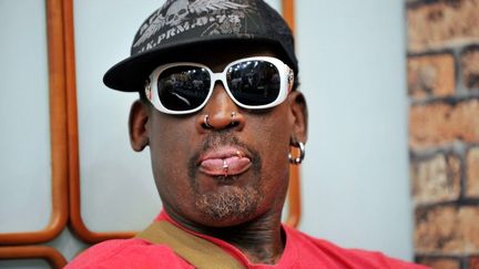 L'ancien basketteur am&eacute;ricain Dennis Rodman en d&eacute;placement &agrave; Taiyuan (Chine), le 8 mai 2012. (MA LIMING / IMAGINECHINA)