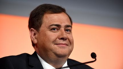 Nicolas Guérin, président de la fédération française des télécoms, et secrétaire général du groupe Orange,, le 4 mai 2018 à Paris. (ERIC PIERMONT / AFP)