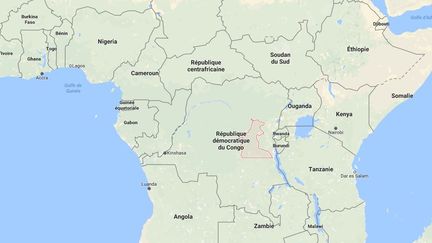 La région de Maniema, en République démocratique du Congo.&nbsp; (CAPTURE D'ECRAN GOOGLE MAPS)