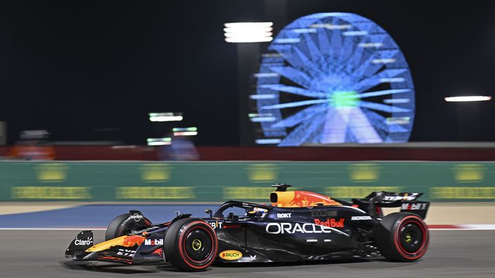 Le Néerlandais Max Verstappen au volant de sa Red Bull, lors des essais du Grand Prix de Bahrein, le 29 février 2024. (ANDREJ ISAKOVIC / AFP)