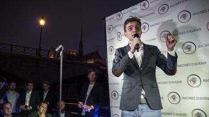 Erik Tegnér lance, à Paris, le 5 septembre 2019, sa candidature à la présidence des jeunes du parti Les Républicains.&nbsp;&nbsp; (PHILIPPE LOPEZ / AFP)