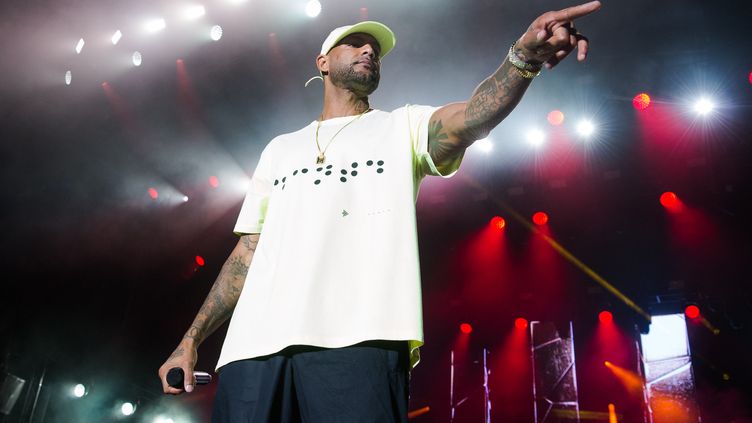 Rapper Booba, during the We Love Green Festival, in June 2019. (DAVID WOLFF - PATRICK / REDFERNS)