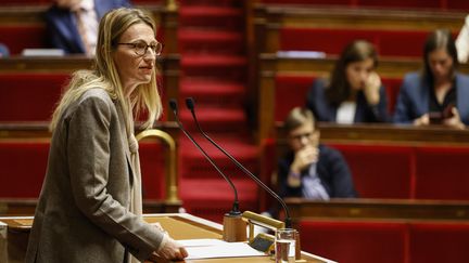 La députée Renaissance Astrid Panosyan-Bouvet, le 11 octobre 2022 à l'Assemblée nationale. (OLIVIER CORSAN / MAXPPP)