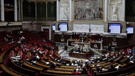 Les députés entament l'examen du projet de loi sur la fin de vie, le 27 mai 2024, à l'Assemblée nationale, à Paris. (STEPHANE DE SAKUTIN / AFP)