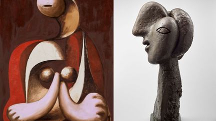 Rouen propose une saison Picasso, avec trois expositions : une grande au musée des Beaux-Arts, sur les années normandes de l'artiste, celles où il travaillait dans son château de Boisgeloup, dans les années 1930. C'est l'époque où il vient de rencontrer Marie-Thérèse Walter, dont les formes rondes lui inspirent de nombreuses œuvres, une période où il expérimente de nouveaux matériaux et un nouveau langage. Plus petites mais non moins intéressantes, une exposition sur la céramique de Picasso au Musée de la Céramique et une autre sur son complice et maître de la sculpture de fer Julio Gonzàlez au Musée de la Ferronnerie. Jusqu'au 11 septembre 2017. Ici, 
Pablo Picasso : à gauche, "Femme assise dans un fauteuil rouge" Boisgeloup, 1932, Musée national Picasso-Paris, dation Pablo Picasso, 1979 - A droite "Tête de femme" Boisgeloup, 1931-1932, Musée national Picasso-Paris, dation Pablo Picasso, 1979
 (A gauche et à droite : © Succession Picasso 2017 - © RMN-Grand Palais (Musée national Picasso-Paris) / Mathieu Rabeau)