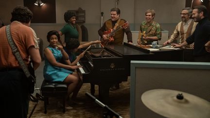 Henry Riggs, Jennifer Hudson, Hailey Kilgore, Saycon Sengbloh, Alec Barnes, John Giorgio, Marc Maron&nbsp;et Joe Knezevich&nbsp;dans "Respect" (2021) (METRO GOLDWYN MEYER PICTURES / QUANTRELL D. COLBERT)