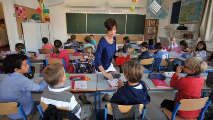 Une des classes de l'&eacute;cole Harouys &agrave; Nantes (Loire-Atlantique), le 5 septembre 2011, jour de la rentr&eacute;e scolaire. (FRANK PERRY / AFP)