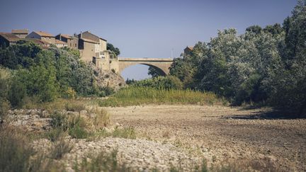 A Portel-des-Corbieres (Aude), la Berre est asséchée, le 2 août 2022. (IDRISS BIGOU-GILLES / HANS LUCAS / AFP)