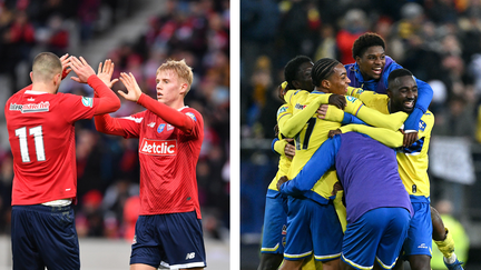 La joie des Lillois et les Sochaliens, qualifiés pour les 16es de finale de la Coupe de France (MAXPPP / AFP)