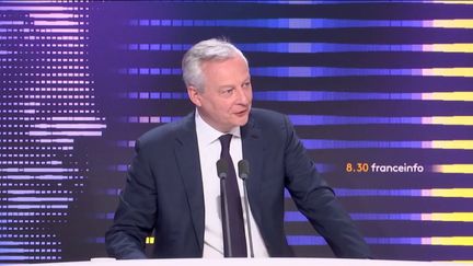 Le ministre de l'économie et des finances Bruno Le Maire était l'invité du "8h30 franceinfo" ce mercredi 3 mai. ((FRANCEINFO / RADIOFRANCE))