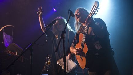 Le groupe Faust lors de son concert au City Hall de Barcelone, le 18 septembre 2013. (JORDI VIDAL / REDFERNS)