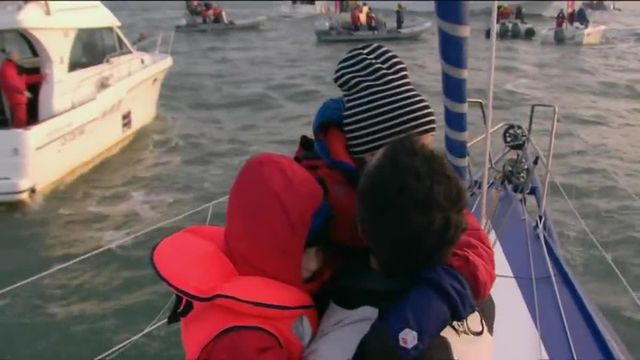 Vendée Globe : la joie d'Armel Le Cleac'h qui retrouve ses enfants