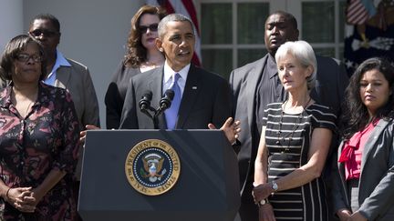 Le pr&eacute;sident am&eacute;ricain, Barack Obama, s'exprime sur le "shutdown" budg&eacute;taire depuis la Maison Blanche, le 1er octobre 2013 &agrave; Washington (Etats-Unis). (SAUL LOEB / AFP)