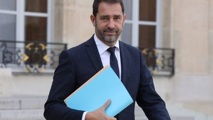 Christophe Castaner, à la sortie de l’Elysée, le 18 octobre 2017. (LUDOVIC MARIN / AFP)