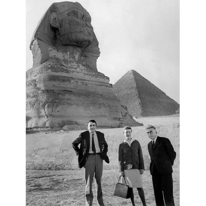 Claude Lanzmann, Simone de Beauvoir et Jean-Paul Sartre en Egypte, mars 1967
 (AFP)