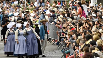 La grande parade du Festival interceltique de Lorient, le 4 août 2019. (THIERRY CREUX / MAXPPP)