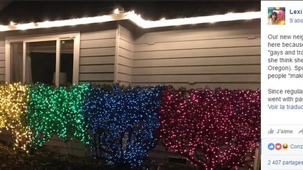 Les décorations de Noël installées devant sa maison par Lexi Magnusson, à Seattle (Etats-Unis), le 2 décembre 2016. (LEXI MAGNUSSON / FACEBOOK)