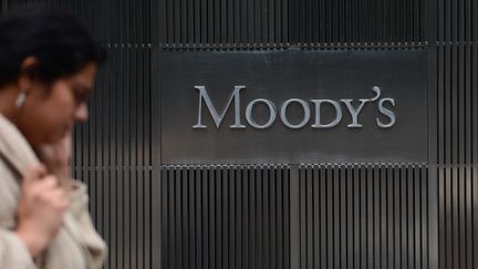 Le si&egrave;ge de l'agence de notation Moody's, &agrave; New York (Etats-Unis). (EMMANUEL DUNAND / AFP)