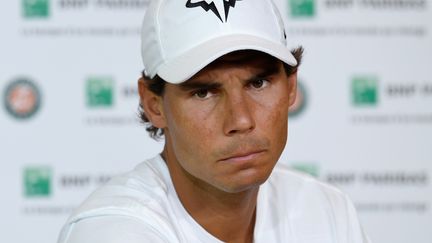 L'Espagnol Rafael Nadal lors d'une conférence de presse à Roland-Garros, le 27 mai 2016.&nbsp; (MIGUEL MEDINA / AFP)