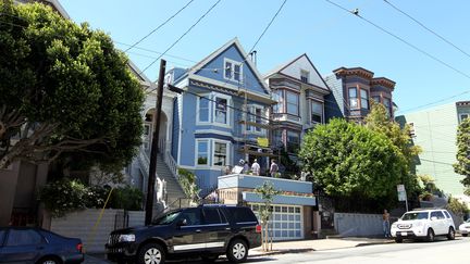 La "maison bleue" de Maxime Le Forestier est située au 3841 de la 18e rue de San Francisco en Californie (le 21 juin 2011). (JEAN-BAPTISTE QUENTIN / MAXPPP)