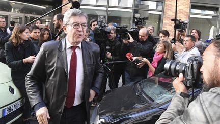 Le leader de La France insoumise, Jean-Luc Mélenchon, le 18 octobre 2018, à Nanterre (Hauts-de-Seine). (ALAIN JOCARD / AFP)