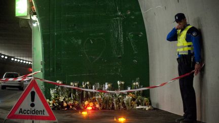 Tunnel autoroutier de Sierre (Suisse) vendredi 16 mars 2012 (SEBASTIEN BOZON / AFP)