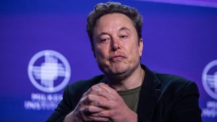 Elon Musk, dirigeant du réseau social X, à Beverly Hills (Californie, Etats-Unis), le 6 mai 2024. (APU GOMES / GETTY IMAGES NORTH AMERICA / AFP)