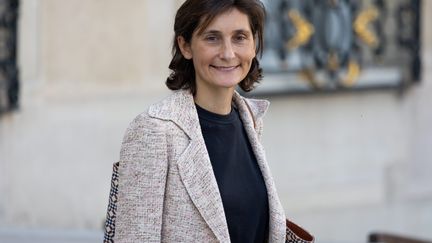 La ministre des Sports&nbsp;Amélie Oudéa-Castéra, le 12 octobre 2022 après le Conseil des ministres.&nbsp;  (MYLENE DEROCHE / MAXPPP)