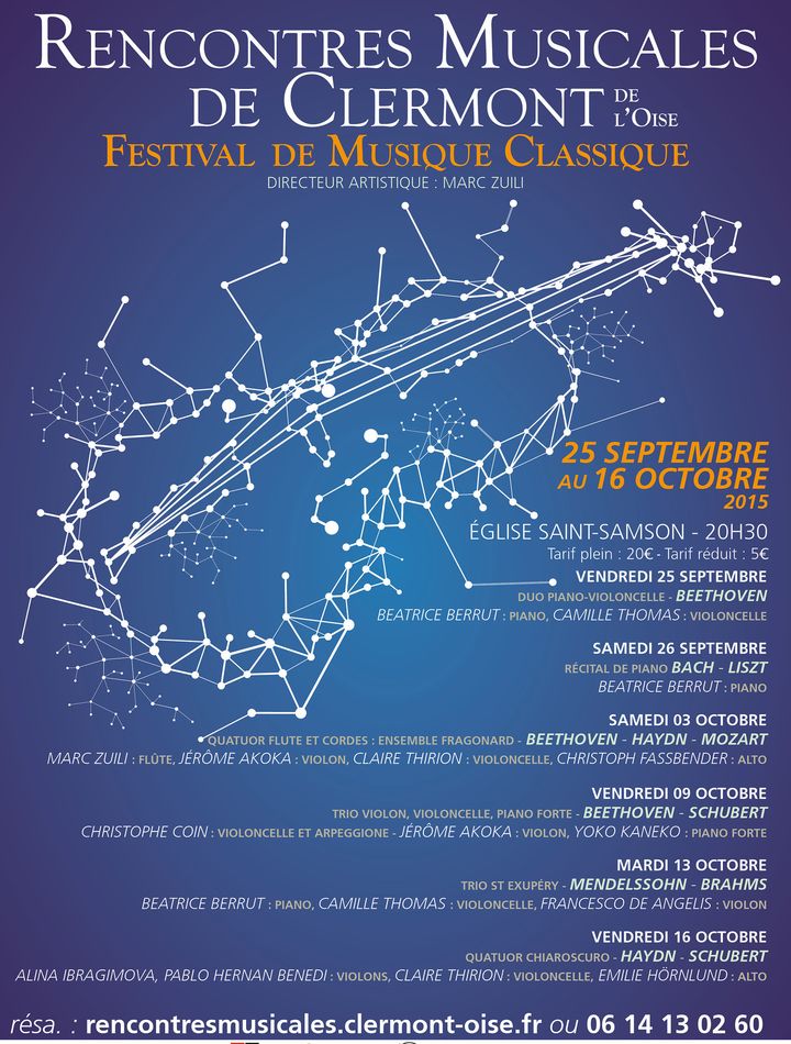 L'affiche des Rencontres Musicales de Clermont 2015
 (DR)