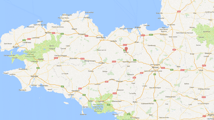 Carte de localisation de&nbsp;Broons&nbsp;dans les Côtes-d'Armor. (GOOGLEMAPS)